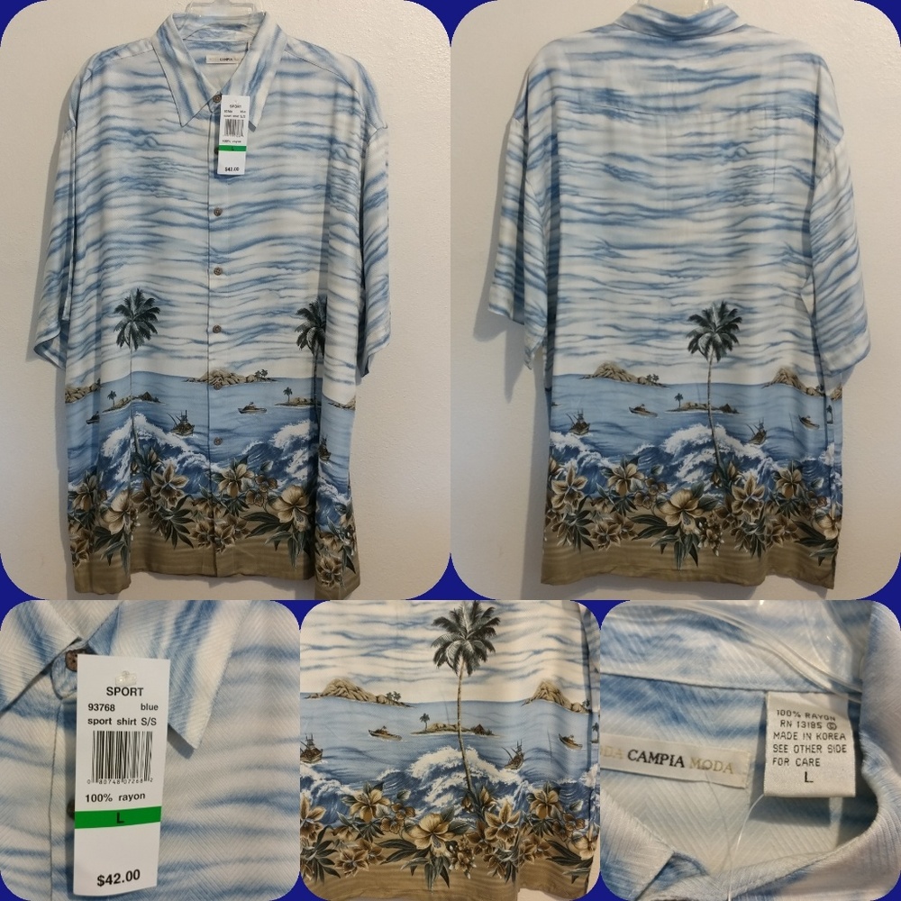 NWT CAMPIA MODA MENS SHIRT SIZE L